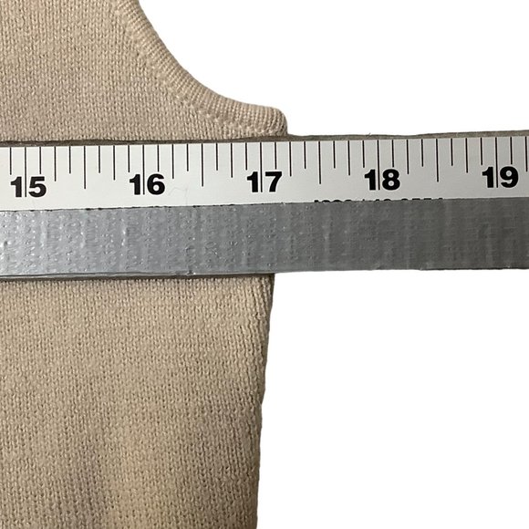 Mayerline Brussels Sweater Vest Women SIze Large 100% Wool Cream Tan FLAW - Picture 5 of 7